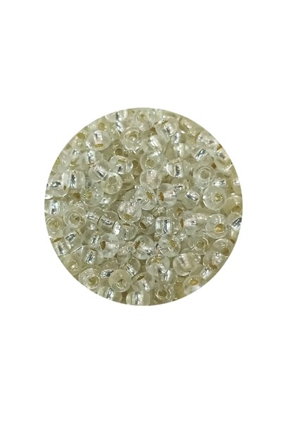 Dökme Cam Kum Boncuk (8/0) 3 mm - 60 Gram - Şeffaf Beyaz - BNC197