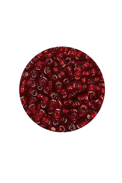 Dökme Cam Kum Boncuk (8/0) 3 mm - 60 Gram - Koyu Kırmızı - BNC224