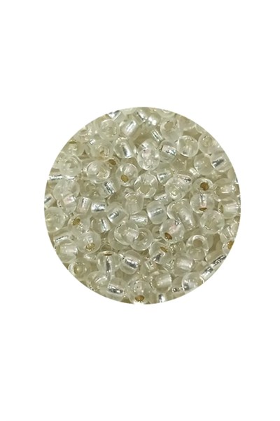 Dökme Cam Kum Boncuk (8/0) 3 mm - 60 Gram - Şeffaf Gümüş - BNC201