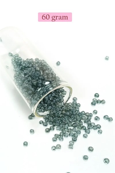 Dökme Cam Kum Boncuk (8/0) 3 mm - 60 Gram - Şeffaf Gri - BNC215