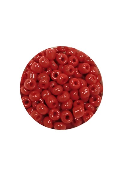 Dökme Cam Kum Boncuk Büyük Boy (6/0) 4 mm - 60 Gram - Koyu Kırmızı - BNC110