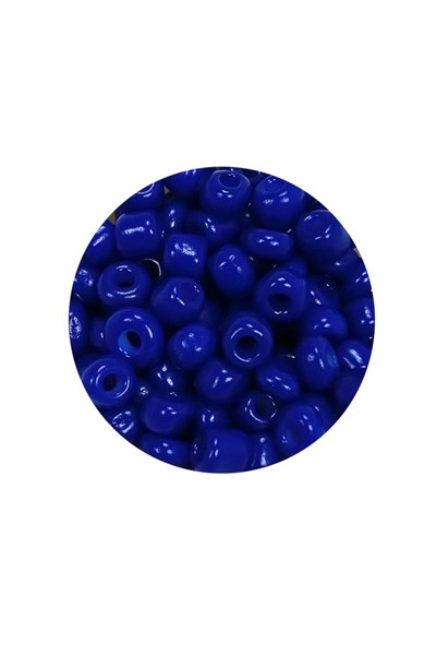 Dökme Cam Kum Boncuk Büyük Boy (6/0) 4 mm - 60 Gram - Koyu Mavi - BNC139