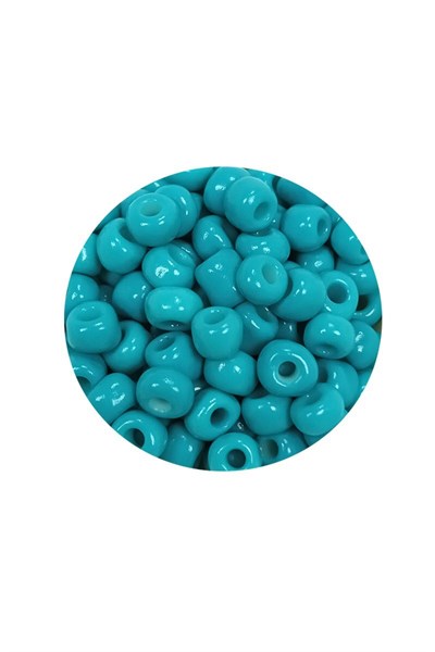 Dökme Cam Kum Boncuk Büyük Boy (6/0) 4 mm - 60 Gram - Camgöbeği Yeşili - BNC118