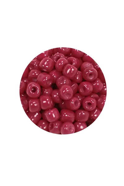 Dökme Cam Kum Boncuk Büyük Boy (6/0) 4 mm - 60 Gram - Bordo - BNC133