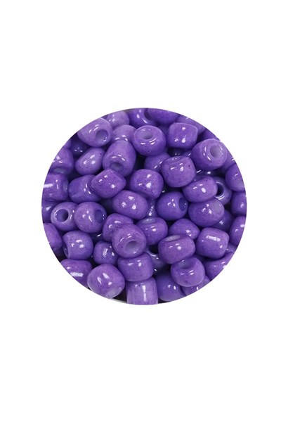 Dökme Cam Kum Boncuk Büyük Boy (6/0) 4 mm - 20 Gram - Mor - BNC080
