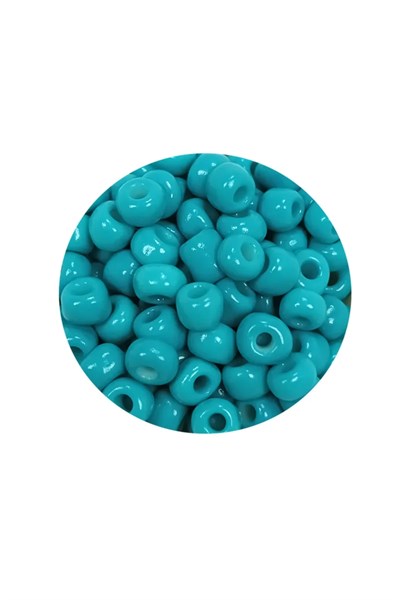 Dökme Cam Kum Boncuk Büyük Boy (6/0) 4 mm - 60 Gram - Camgöbeği Yeşili - BNC118