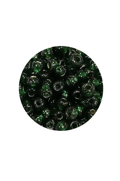 Dökme Cam Kum Boncuk Büyük Boy (6/0) 4 mm - 60 Gram - Şeffaf Koyu Yeşil - BNC136