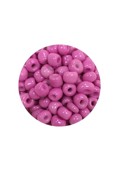 Dökme Cam Kum Boncuk Büyük Boy (6/0) 4 mm - 60 Gram - Koyu Pembe - BNC127