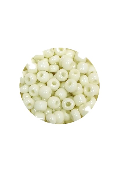 Dökme Cam Kum Boncuk Büyük Boy (6/0) 4 mm - 60 Gram - Krem - BNC107