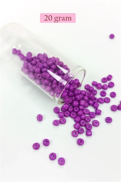 Dökme Cam Kum Boncuk Büyük Boy (6/0) 4 mm - 4 Renk - Toplam 80 Gram - BNC411