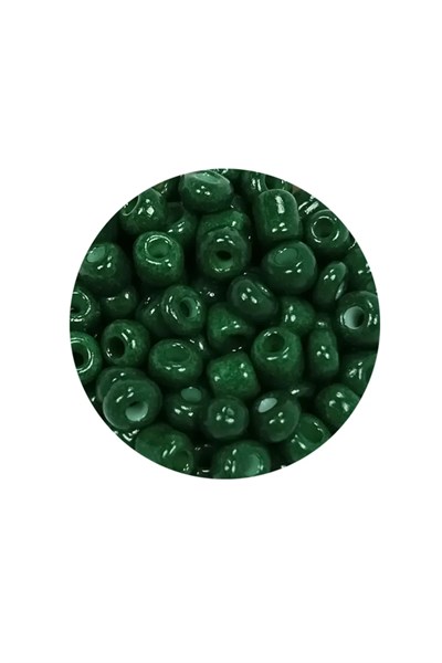 Dökme Cam Kum Boncuk Büyük Boy (6/0) 4 mm - 60 Gram - Koyu Yeşil - BNC140