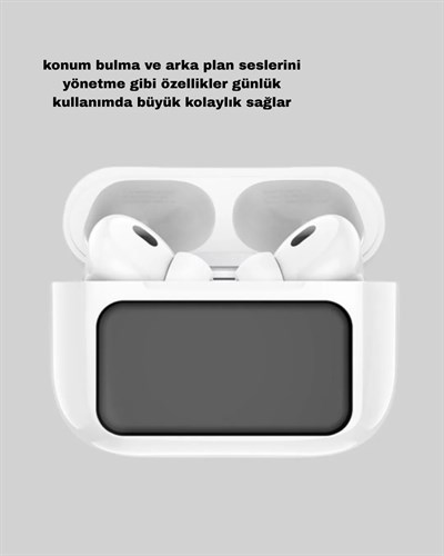 Dokunmatik Ekranlı Bluetooth Kulaklık – ANC, Suya Dayanıklı, Powerbank Kutulu
