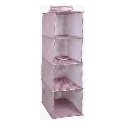 Dolap İçi Düzenleyici Katlanabilir Çok Amaçlı 4 Bölmeli Çizgili Bez Organizer