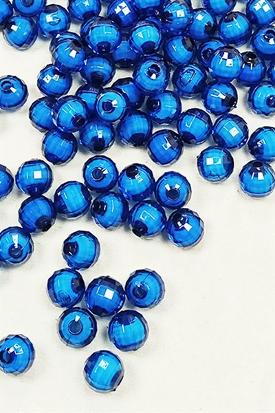 Dünya Boncuk İçten Boncuklu Bileklik Çanta Boncuğu 10 mm 50 gr Mavi - BNC465