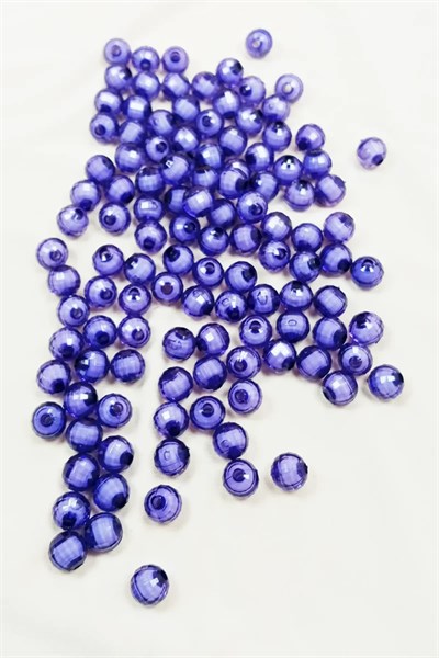 Dünya Boncuk İçten Boncuklu Bileklik Çanta Boncuğu 10 mm 50 gr Eflatun - BNC461