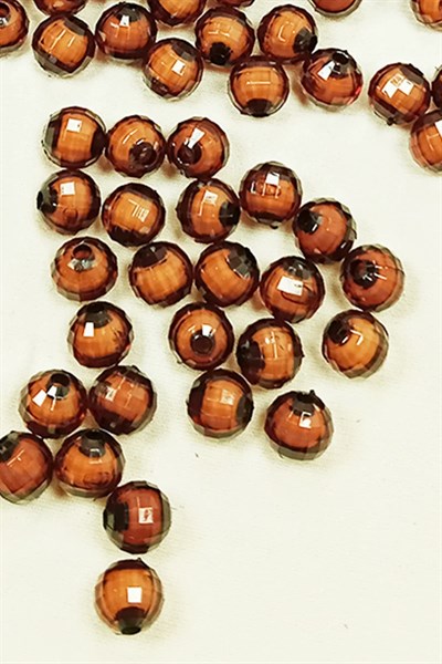 Dünya Boncuk İçten Boncuklu Bileklik Çanta Boncuğu 10 mm 50 gr Kahverengi - BNC462