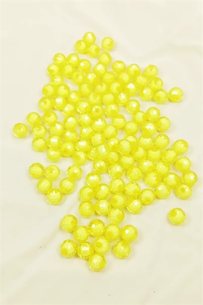 Dünya Boncuk İçten Boncuklu Bileklik Çanta Boncuğu 10 mm 50 gr Sarı - BNC464