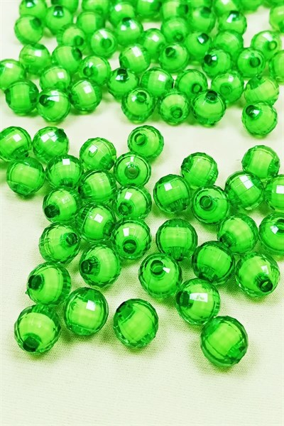 Dünya Boncuk İçten Boncuklu Bileklik Çanta Boncuğu 10 mm 50 gr Yeşil - BNC460