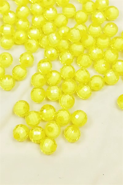 Dünya Boncuk İçten Boncuklu Bileklik Çanta Boncuğu 10 mm 50 gr Sarı - BNC464