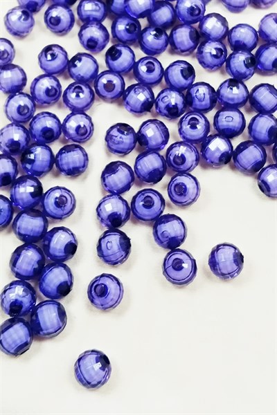 Dünya Boncuk İçten Boncuklu Bileklik Çanta Boncuğu 10 mm 50 gr Eflatun - BNC461