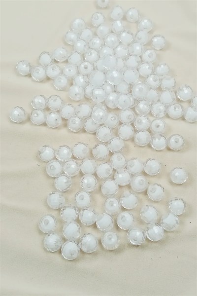 Dünya Boncuk İçten Boncuklu Bileklik Çanta Boncuğu 10 mm 50 gr Beyaz - BNC463