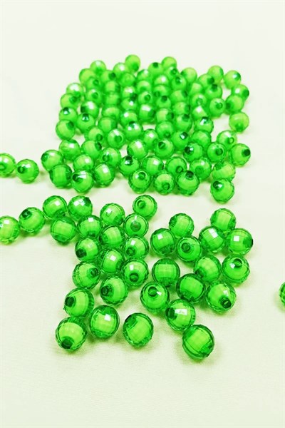 Dünya Boncuk İçten Boncuklu Bileklik Çanta Boncuğu 10 mm 50 gr Yeşil - BNC460