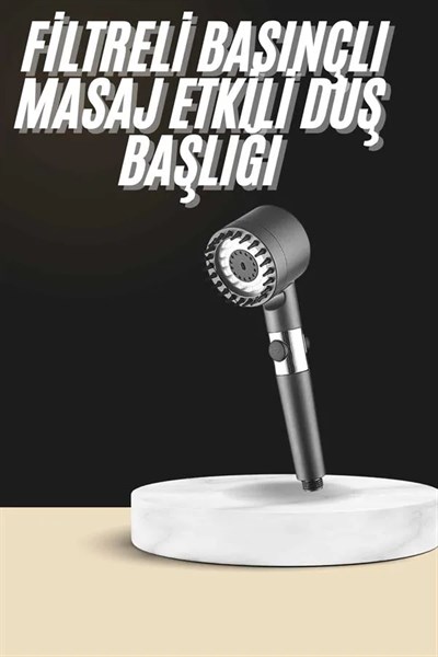 Duş Başlığı Profesyonel Masaj Başlıklı 3 Modlu Yeni Nesil Masaj Uçlu Su Tasarruflu