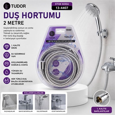 Duş Hortumu 200 cm Esnek Paslanmaz Krom
