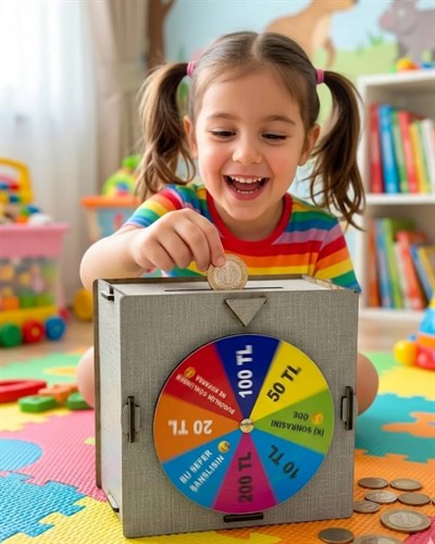Eğlenceli Para Biriktirme Kumbarası Şans Çarklı Tasarım