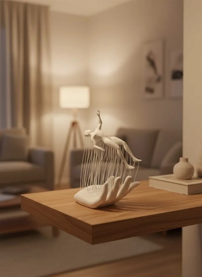 El İnsan Figürü Beyaz Modern Soyut Tasarım Salon ve Ofis Dekorasyonu