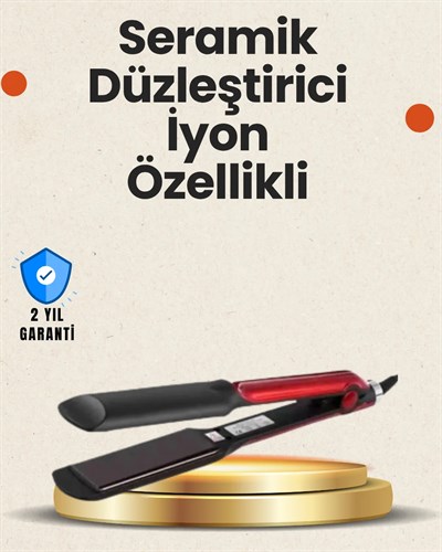 Elektriklenmeyi Azaltan İyonlu Saç Düzleştirici – Titanyum Plaka ve Şık Tasarım
