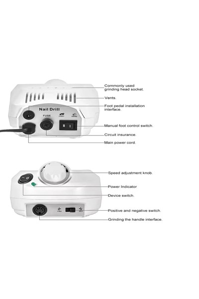Elektrikli Profesyonel Freze Tırnak Törpü Manikür Pedikür Makinesi Nail 85W 35000 RPM