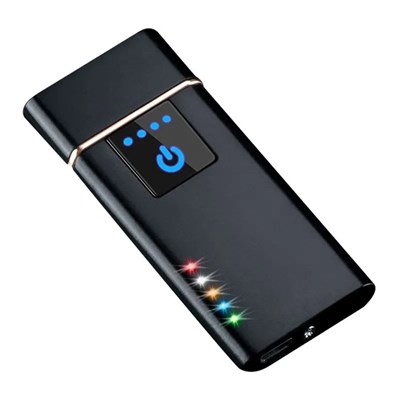 Elektronik Şarj Edilebilir Alevsiz Usb Dokunmatik Siyah Çakmak