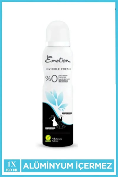 Emotion Invisible Fresh Black & White Kadın Deodorant 150ml Vegan, Leke Bırakmaz