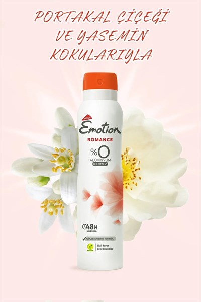 Emotion Romance Kadın Vegan Deodorant 150 Ml Hızlı Kurur, Leke Bırakmaz