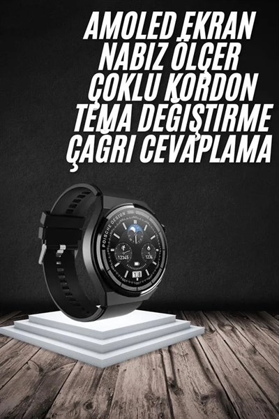 En Çok Tercih Edilen Akıllı Saat Amoled Ekran Nabız Sensörü GPS Uyumlu Adımsayar