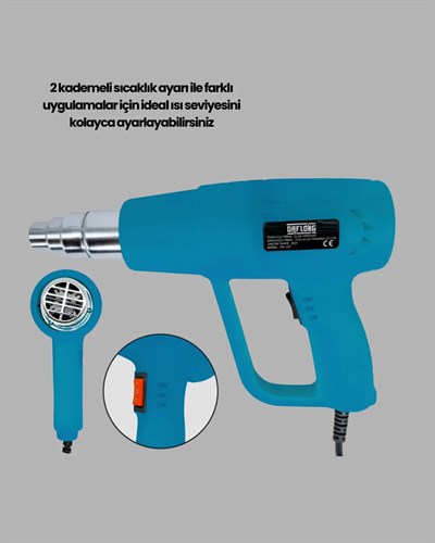 Endüstriyel 2000W Isı Tabancası Plastik Boru Lehim Boya Çıkarma