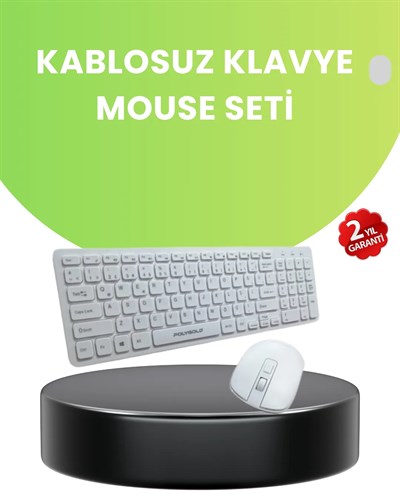 Ergonomik Kablosuz Klavye Mouse Takımı - Tam Boy, Sessiz ve Güvenilir