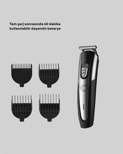 Ergonomik Profesyonel Tıraş Makinesi Saç Sakal Kesme ve Düzeltme