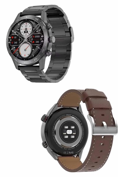 Erkeklere Özel Akıllı Saat Çelik Kordon Bluetooth Bağlantılı İOS ve Android Uyumlu