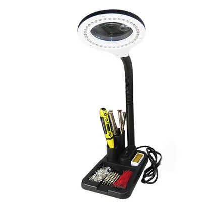 Esnek 5X /10x,40 LED ışıklı büyüteç ,lamba büyüteç okuma, çalışma lehim masa lambası A808