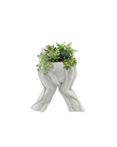 Estetik El Figürlü Dekoratif 3D Baskı Vazo Saksı Ev Dekorasyonu