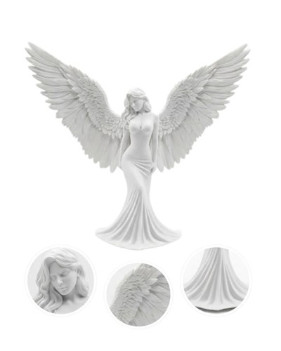 Estetik Melek Kadın Figürlü 3D Dekoratif Biblo Modern Salon Dekoru