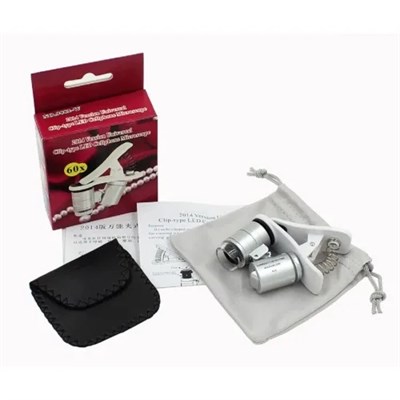 Evrensel Led ışıklı Mini Cep Mikroskobu, Tüm Kameralı Telefonlar Için No:9882