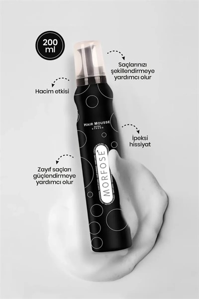 Extra Strong Saç Köpük 200 ML - Ekstra Hacim Tutuş - mrfs