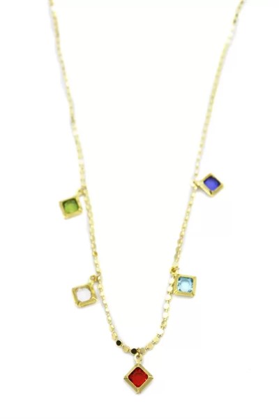 Ezme Zincir Charm Kolye - Altın