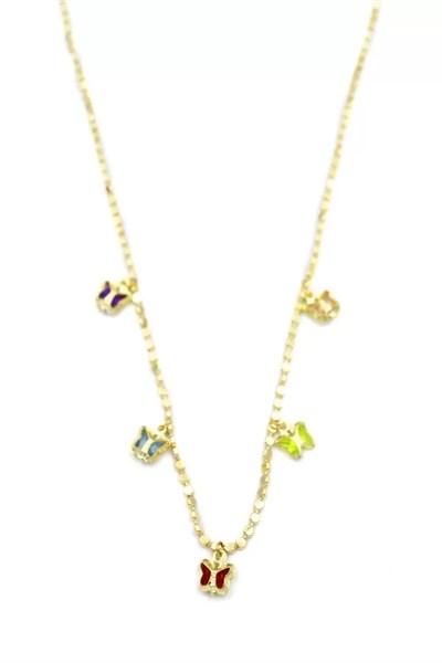 Ezme Zincir Charm Kolye - Altın