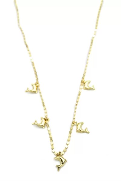 Ezme Zincir Charm Kolye - Altın