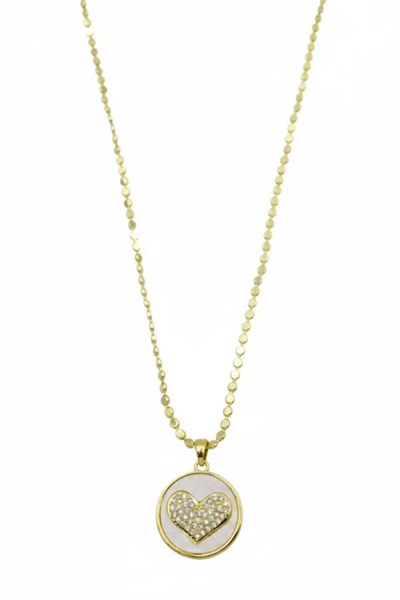 Ezme Zincir Kalp Kolye - Altın