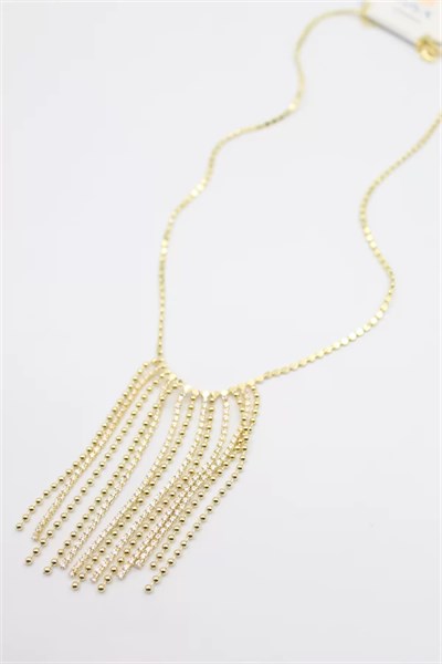 Ezme Zincir Sallantılı Kolye - Altın